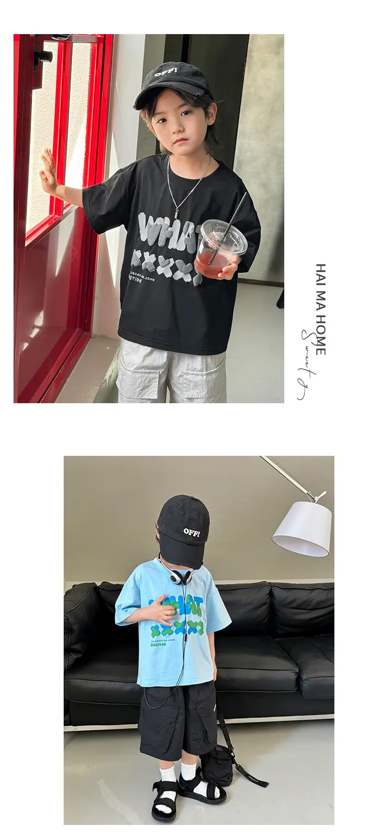 Haima Boys Summer T-Shirt Light Blue Pure Cotton — feature 9