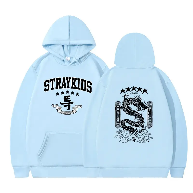 White Hoodie Set Stray Kids AKA Dragon Design - Image 35