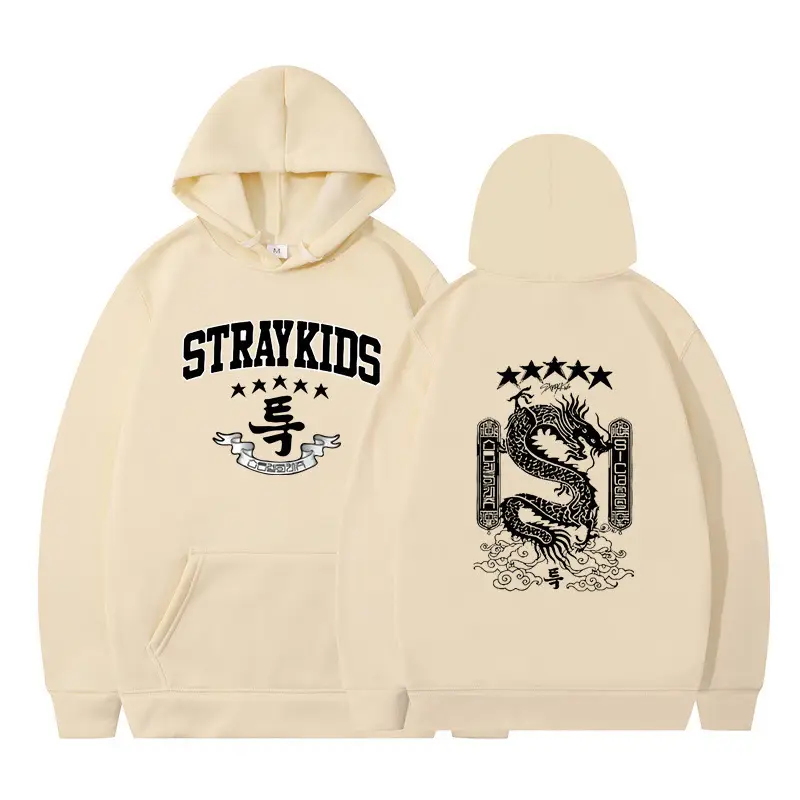 White Hoodie Set Stray Kids AKA Dragon Design - Image 37