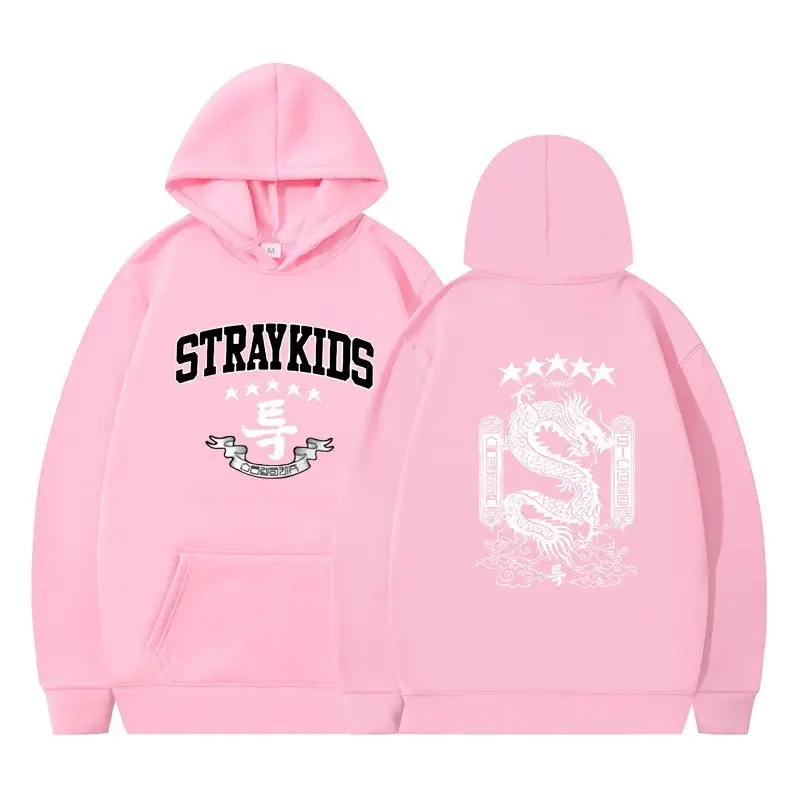White Hoodie Set Stray Kids AKA Dragon Design — feature 4
