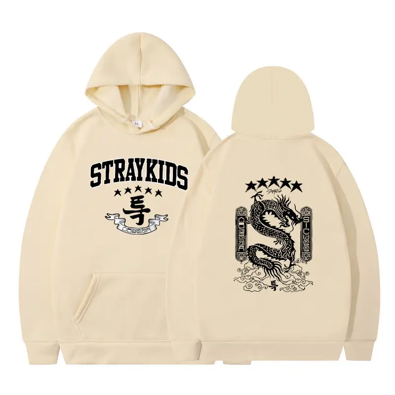 White Hoodie Set Stray Kids AKA Dragon Design - Image 2