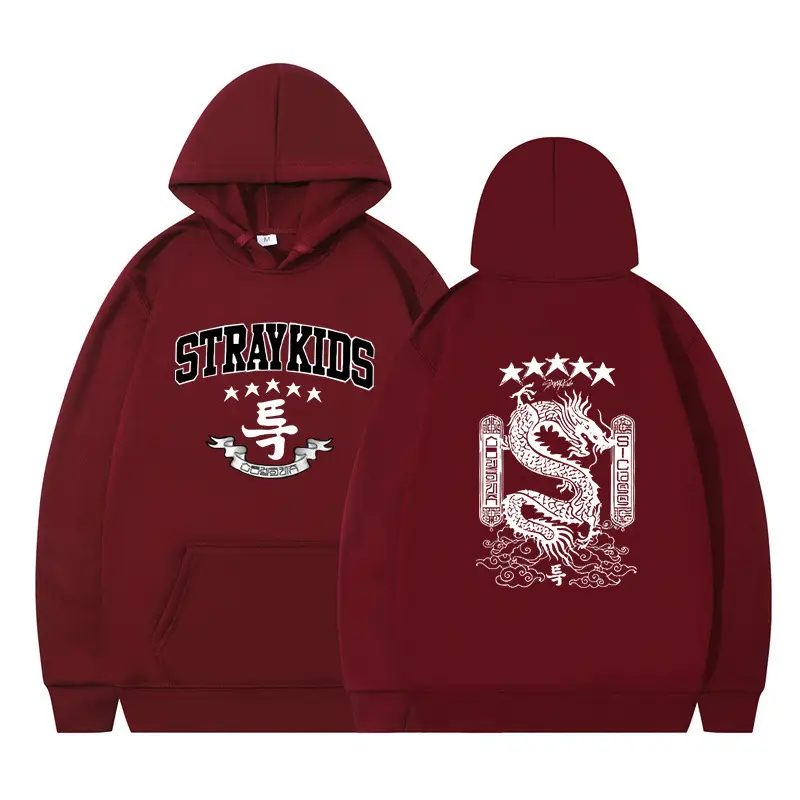 White Hoodie Set Stray Kids AKA Dragon Design - Image 25