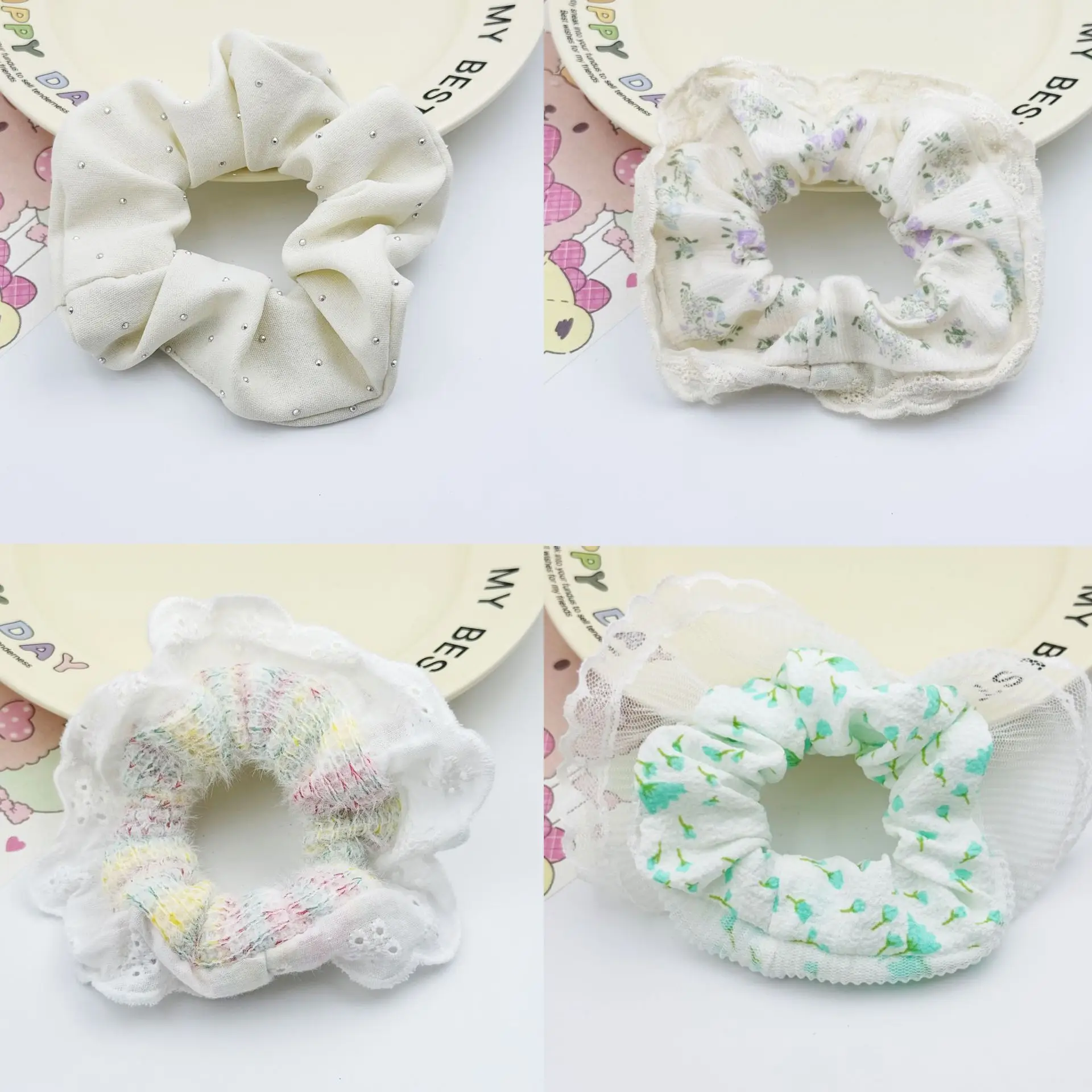 Korean Sweet Lace Hair Tie for Women Heart Bow High-End - Image 12