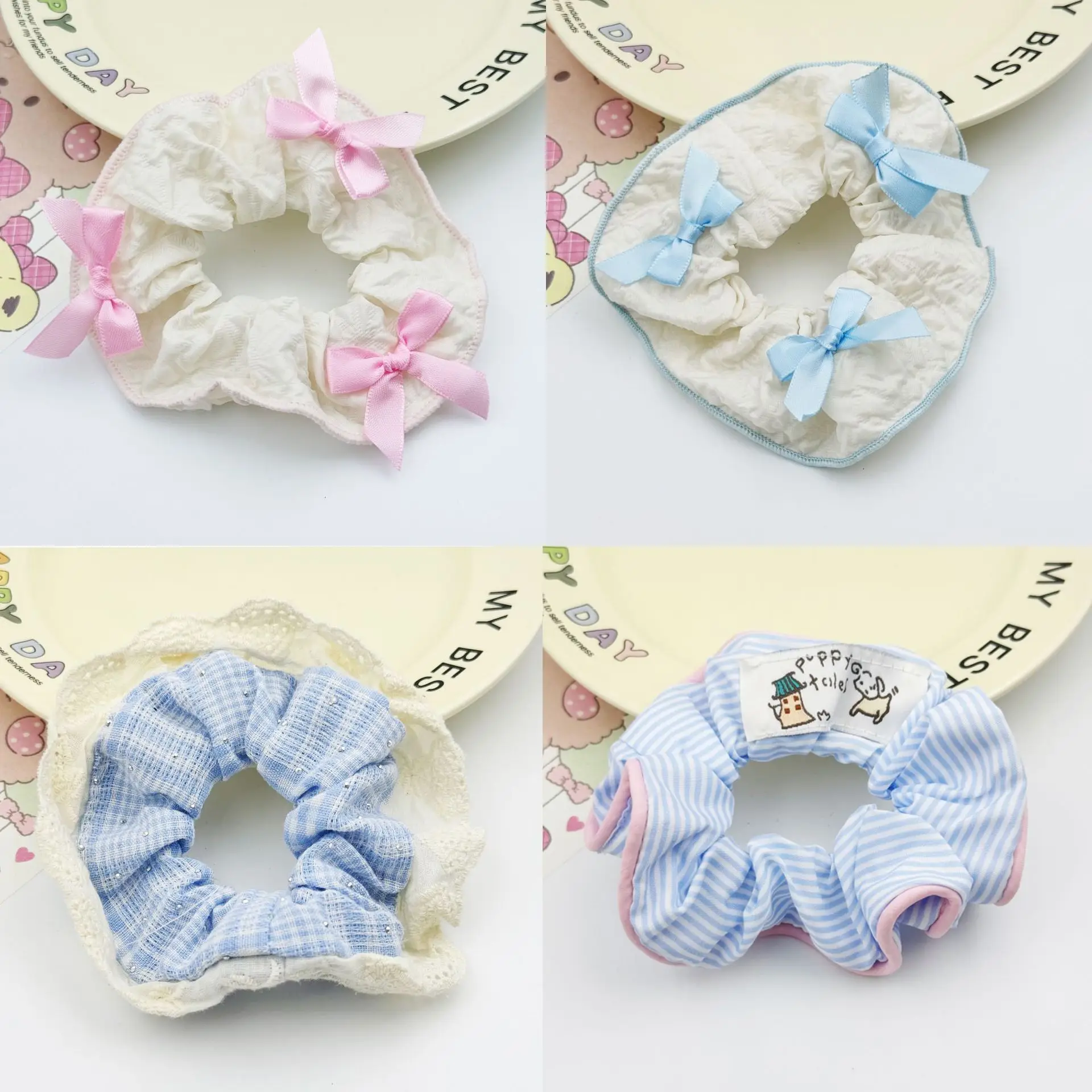 Korean Sweet Lace Hair Tie for Women Heart Bow High-End - Image 13