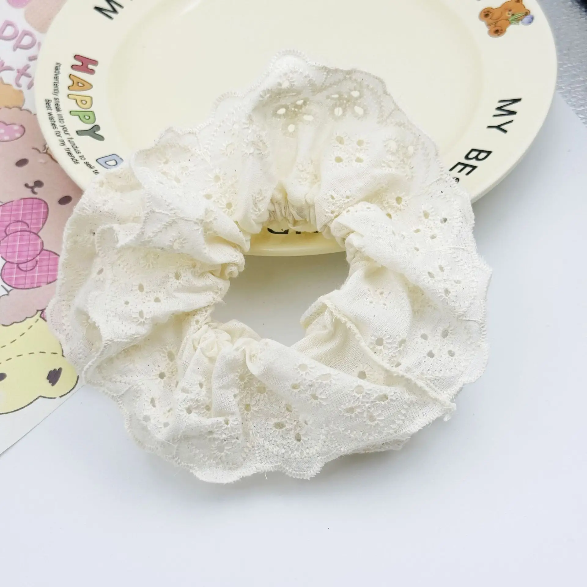 Korean Sweet Lace Hair Tie for Women Heart Bow High-End - Image 4