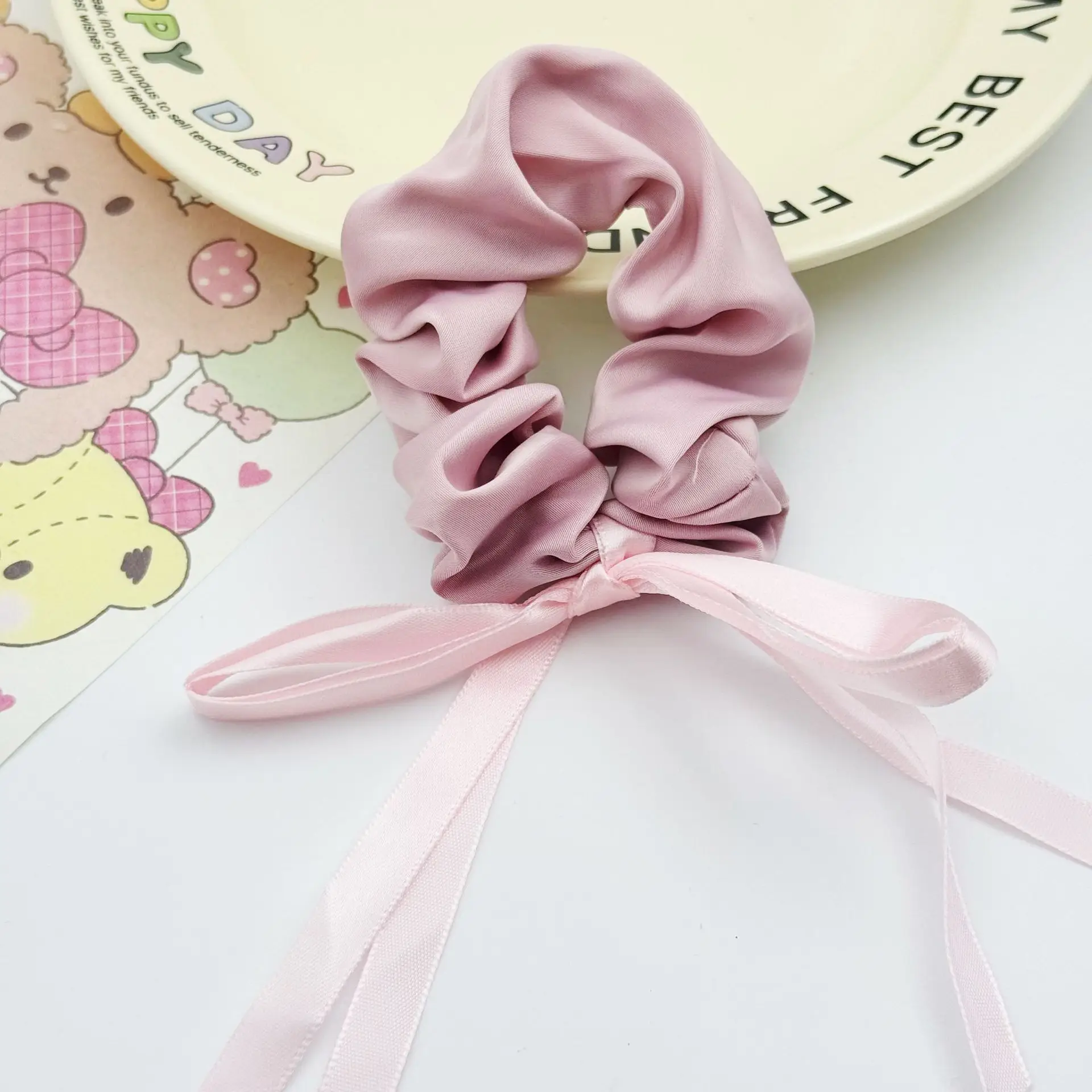Korean Sweet Lace Hair Tie for Women Heart Bow High-End - Image 7