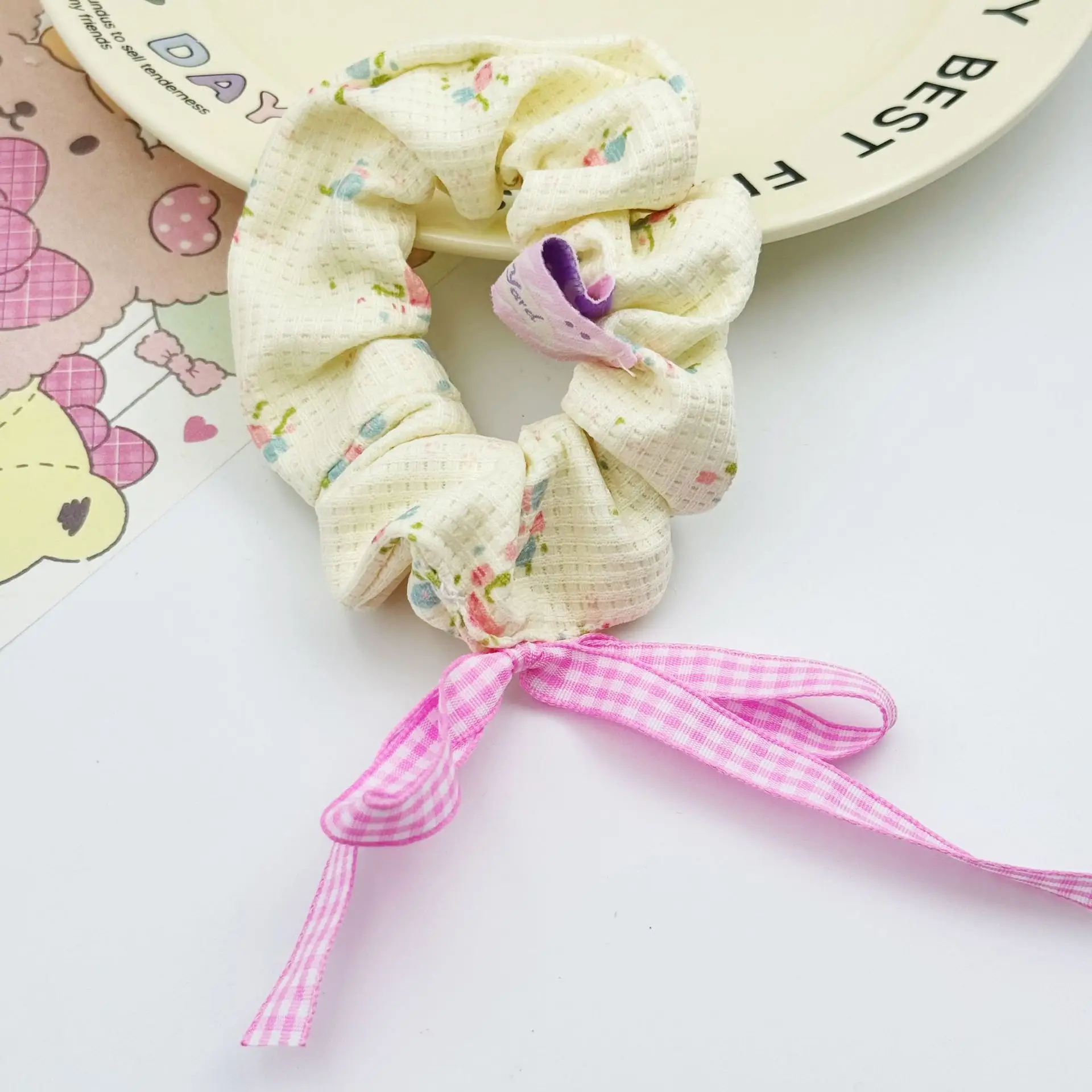 Korean Sweet Lace Hair Tie for Women Heart Bow High-End - Image 8