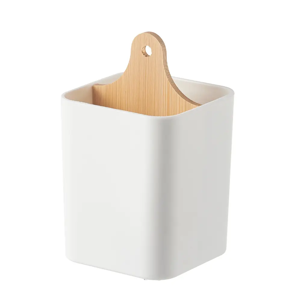 Desktop Pen Holder 4-Sided Storage Barrel 9x9x11cm