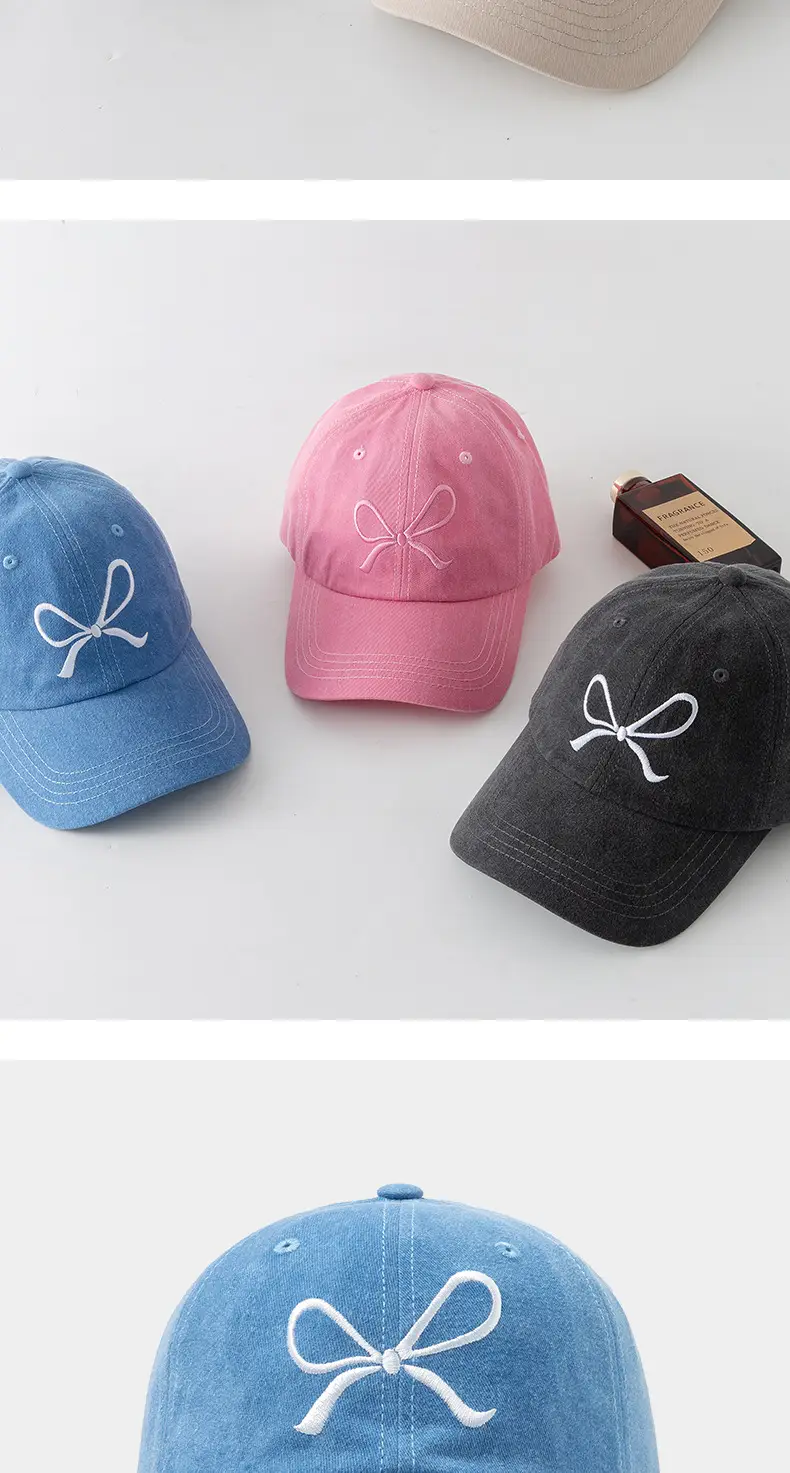 Women Pink Bow Cap Spring Summer — feature 5