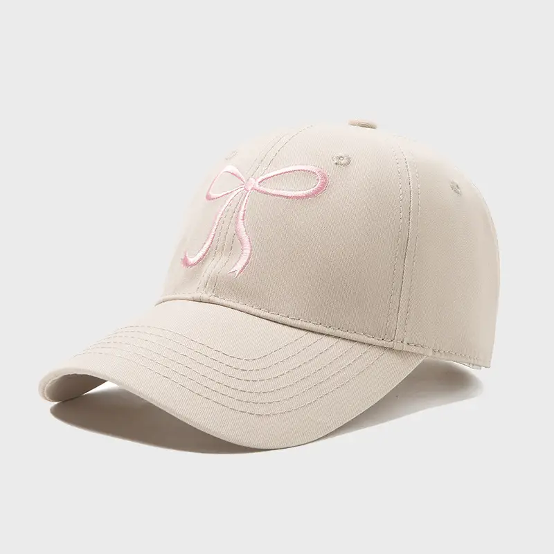 Women Pink Bow Cap Spring Summer - Image 4