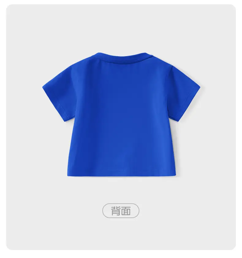 Boys Cotton Round Neck T-Shirt Blue 2025 — feature 7