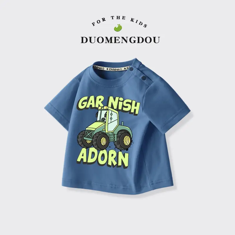 Boys Cotton Round Neck T-Shirt Blue 2025 - Image 10