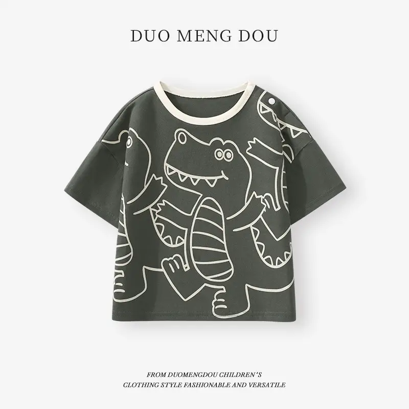 Boys Cotton Round Neck T-Shirt Blue 2025 - Image 2