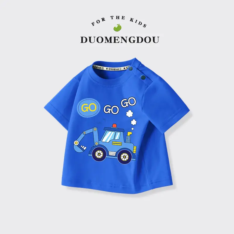 Boys Cotton Round Neck T-Shirt Blue 2025 - Image 20
