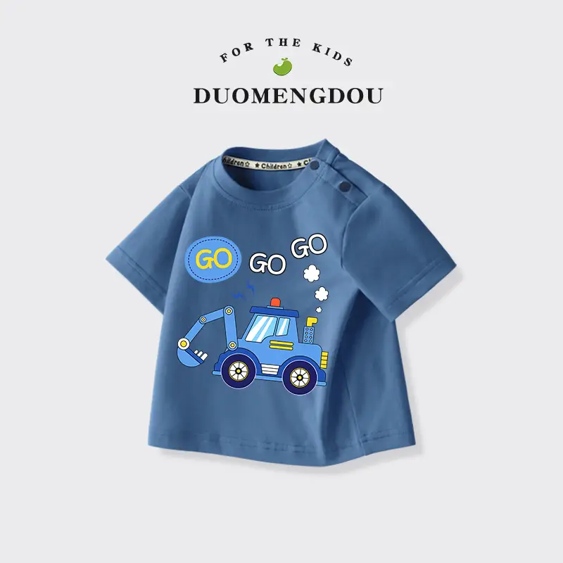 Boys Cotton Round Neck T-Shirt Blue 2025 - Image 21