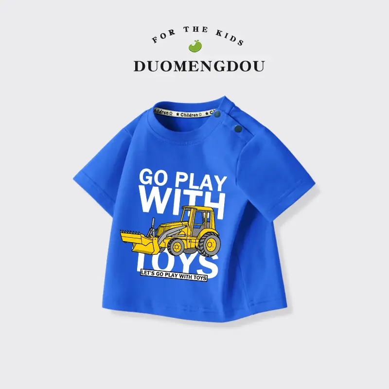 Boys Cotton Round Neck T-Shirt Blue 2025 - Image 5