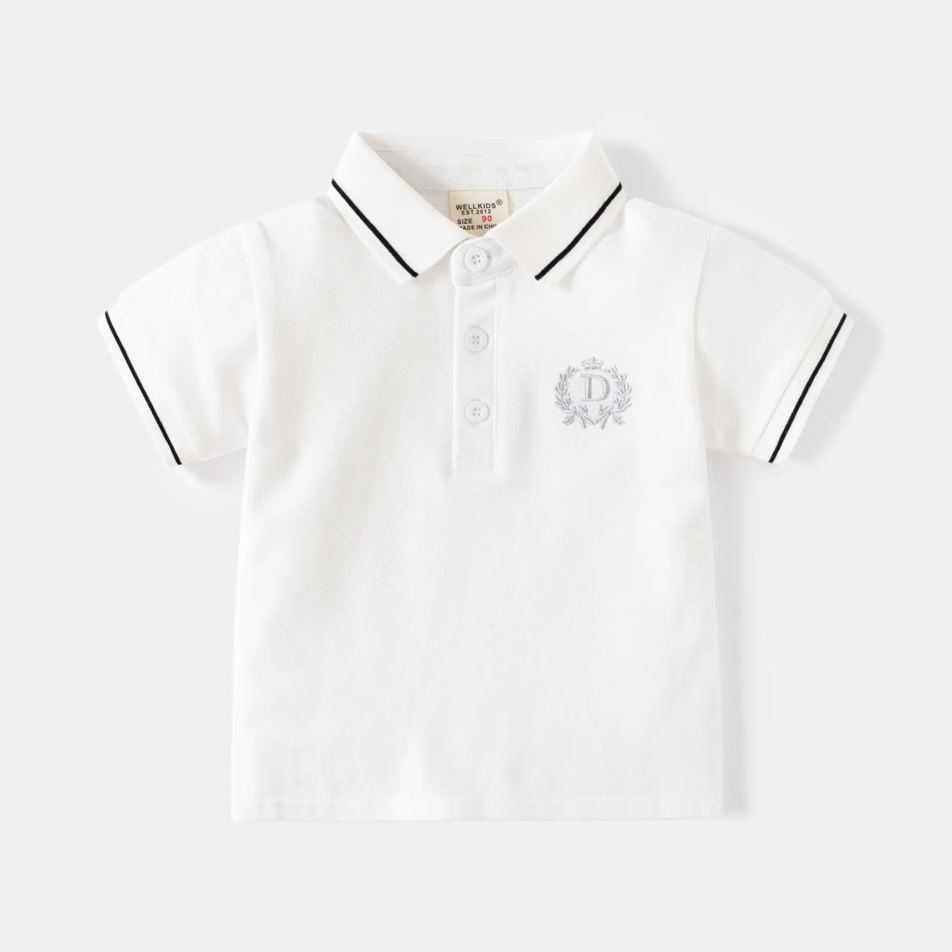 Kids Boys Polo T-Shirt Grey Embroidered 2026 - Image 6
