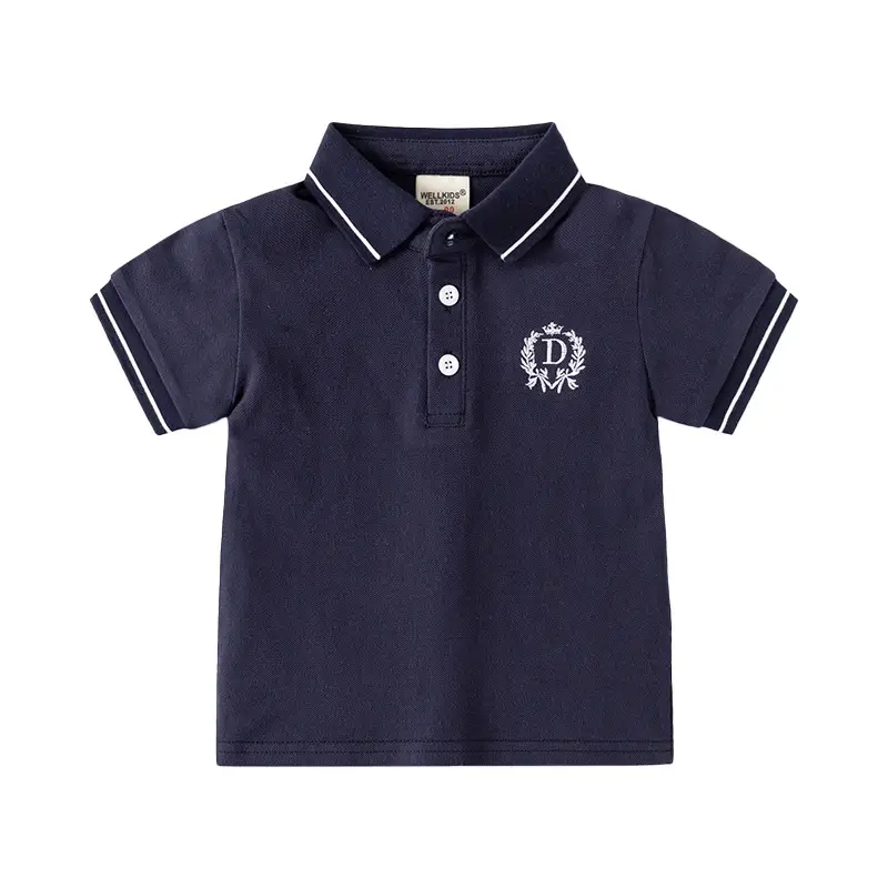 Kids Boys Polo T-Shirt Grey Embroidered 2026 - Image 9