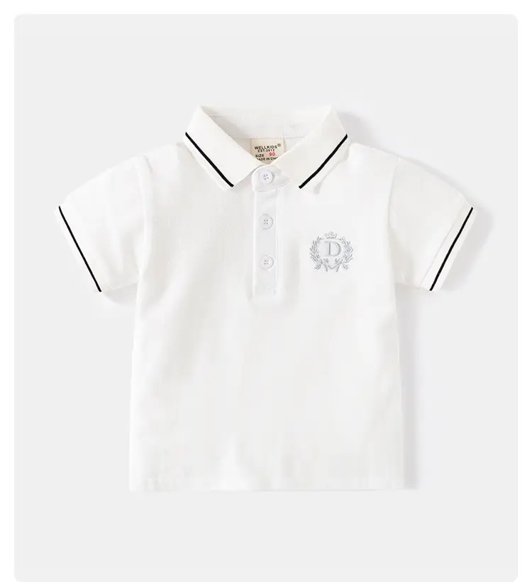 Kids Boys Polo T-Shirt Grey Embroidered 2026 β feature 1