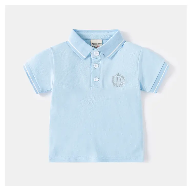 Kids Boys Polo T-Shirt Grey Embroidered 2026 β feature 11