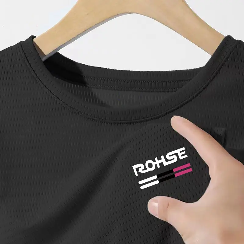 Men Ice Silk T-Shirt Black Exercise Logo — feature 16