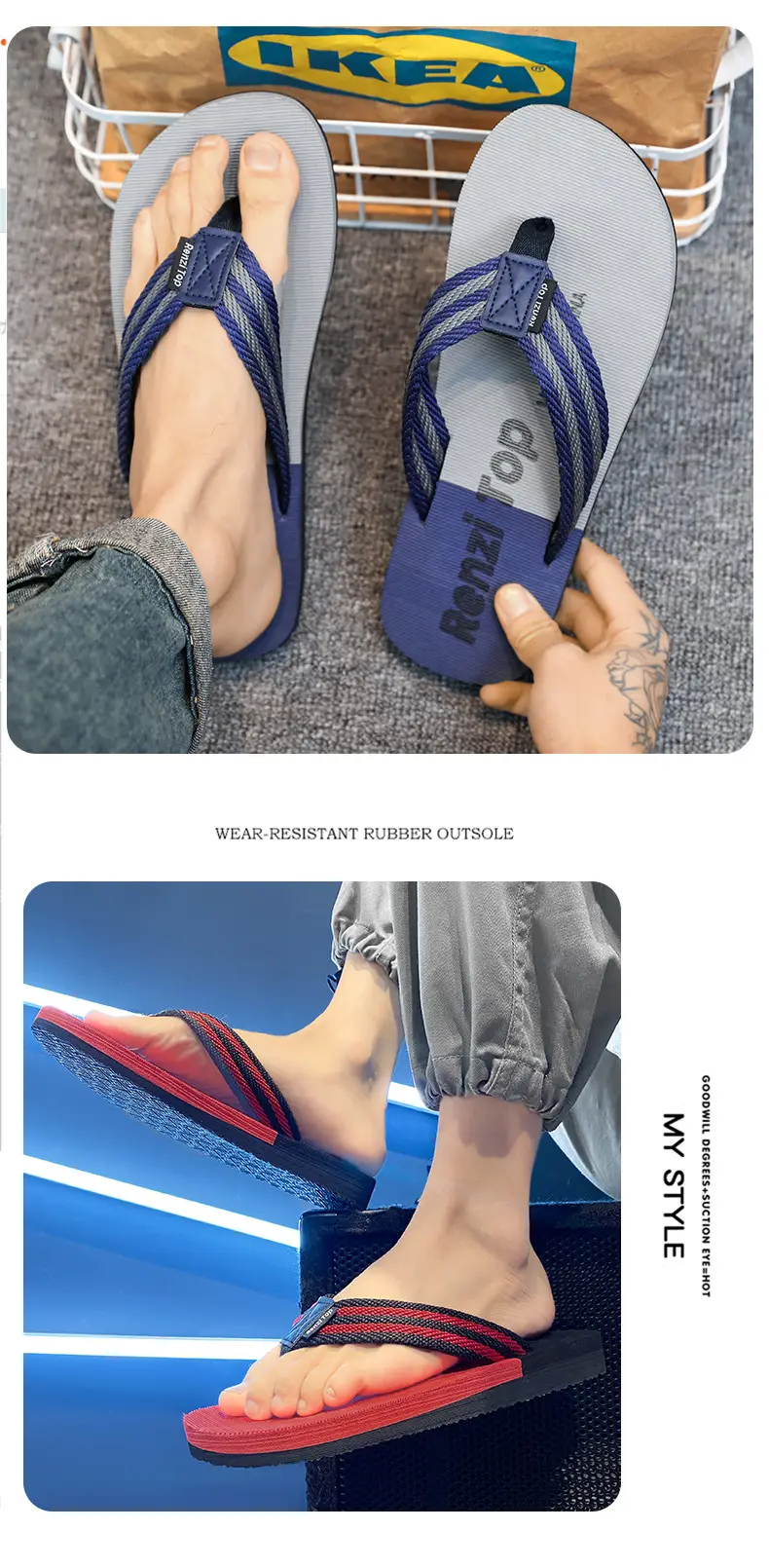 Flip-flops Men's Summer Odor-proof Non-slip Wear-resistant Flip-flops Outdoor Sports Soft-soled Lightweight Beach Sandals — feature 12