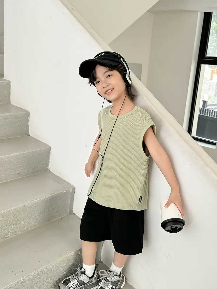 Korean Style Sleeveless T-Shirt Vest for Boys 2026 - Image 8