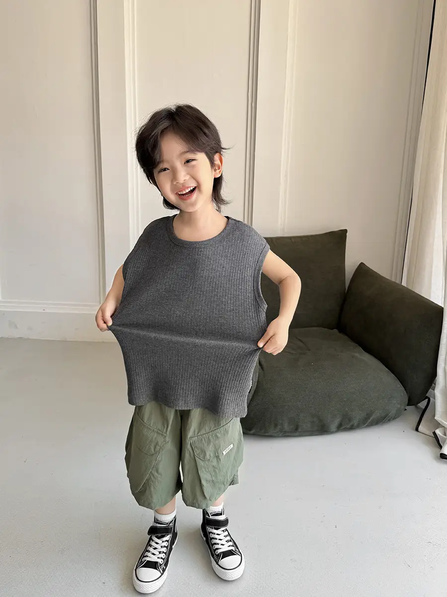Korean Style Sleeveless T-Shirt Vest for Boys 2026 - Image 9