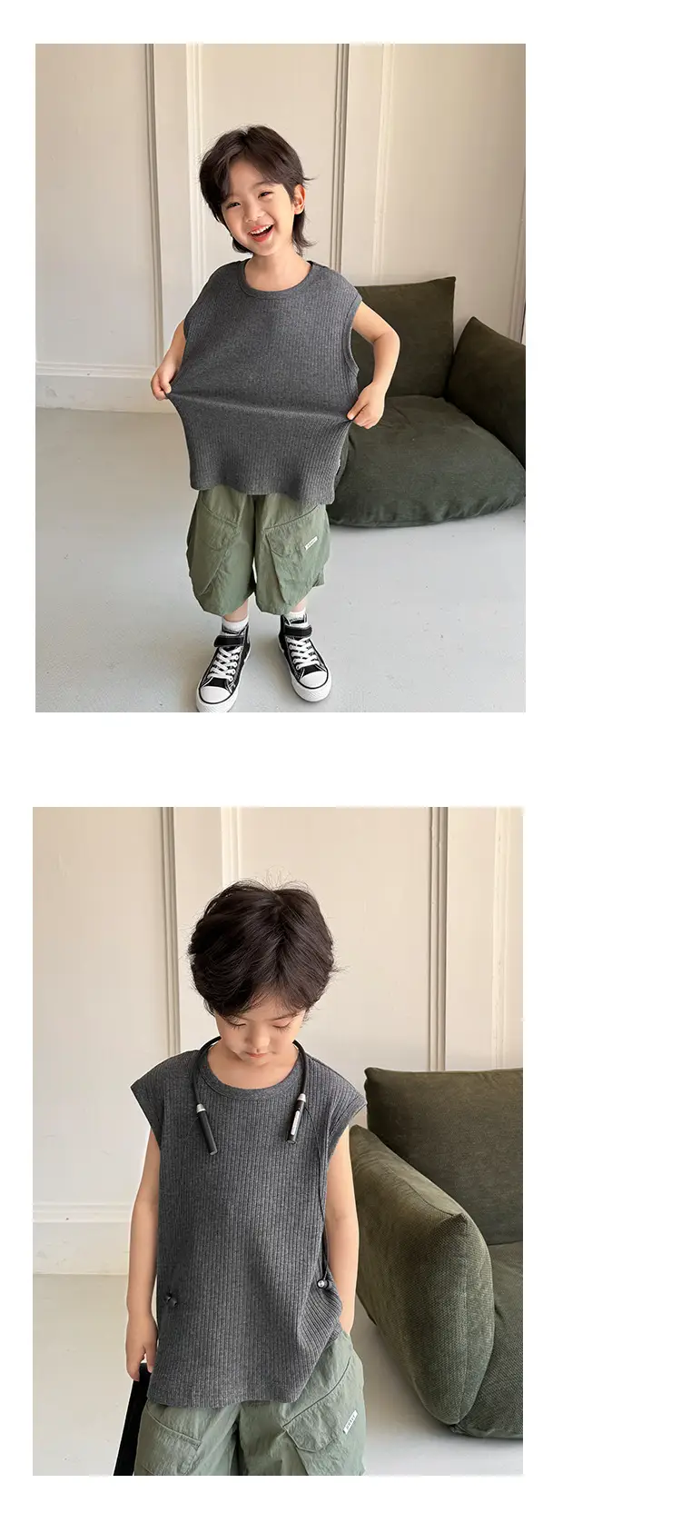 Korean Style Sleeveless T-Shirt Vest for Boys 2026 — feature 10
