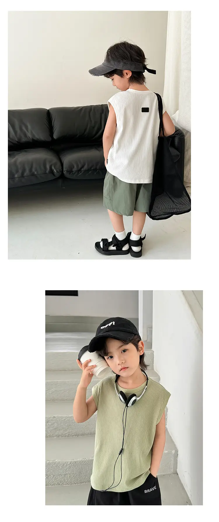 Korean Style Sleeveless T-Shirt Vest for Boys 2026 — feature 11