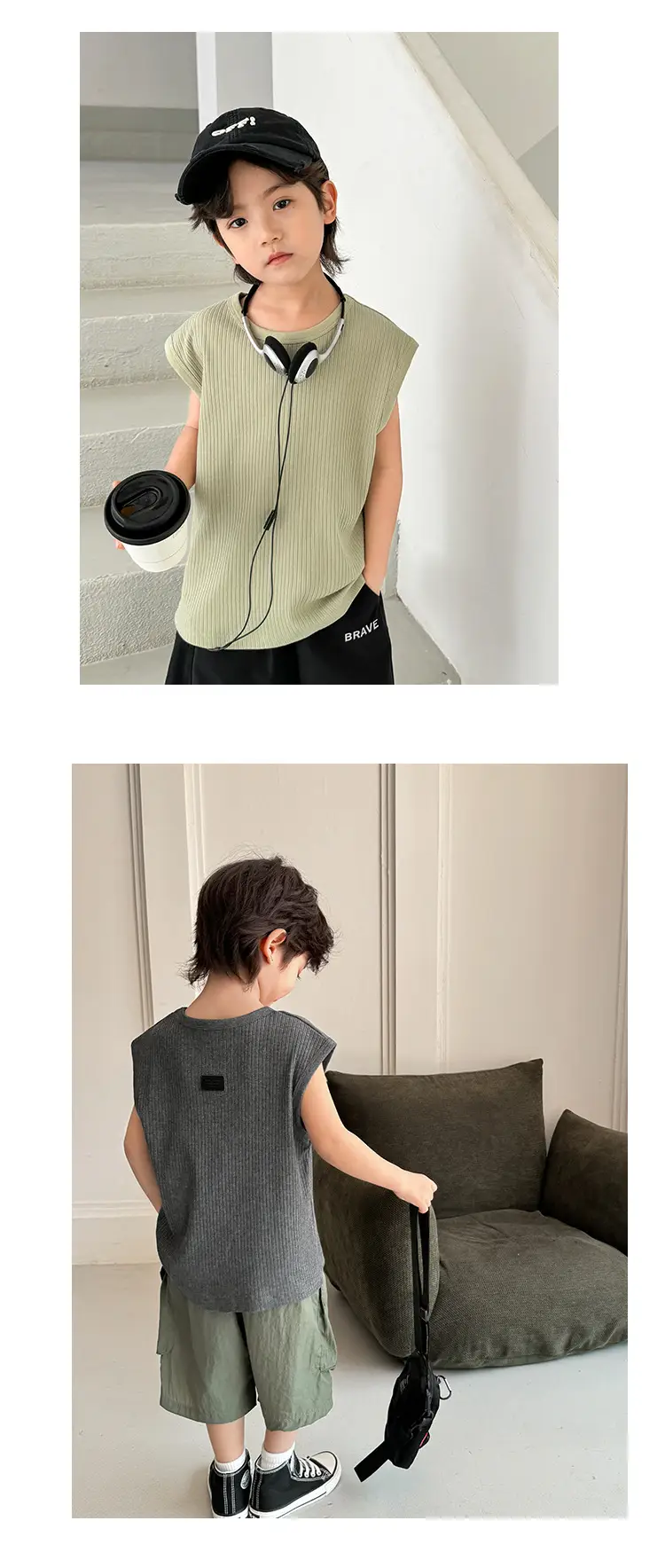 Korean Style Sleeveless T-Shirt Vest for Boys 2026 — feature 13