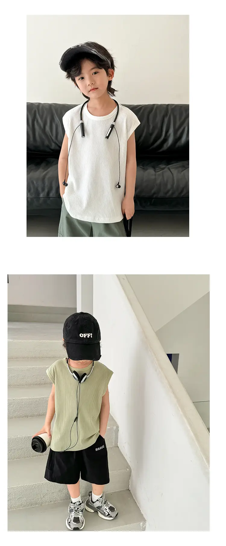 Korean Style Sleeveless T-Shirt Vest for Boys 2026 — feature 14