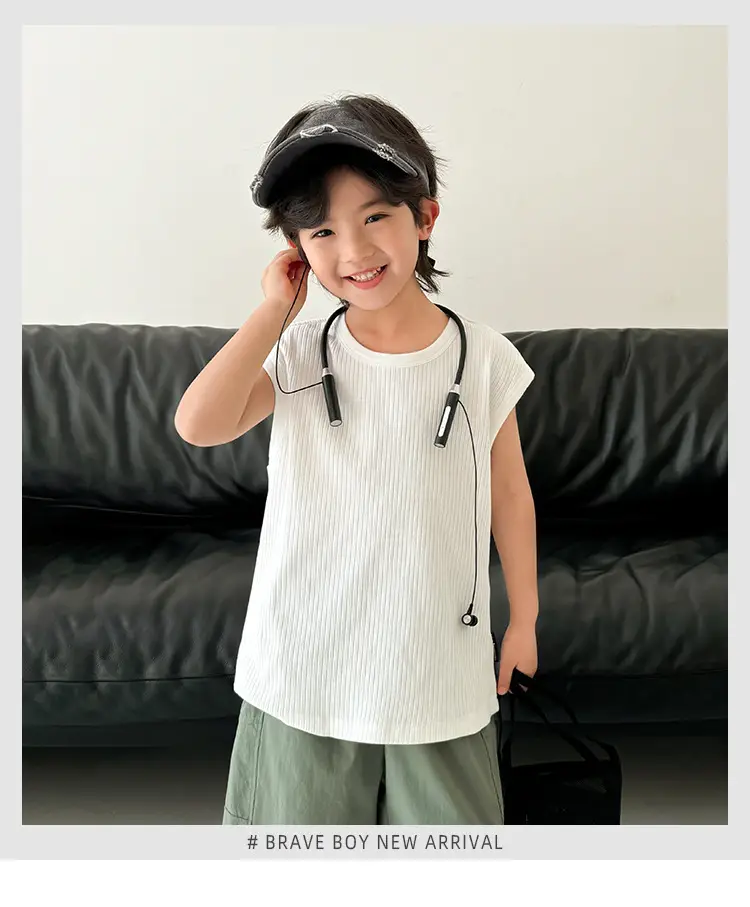 Korean Style Sleeveless T-Shirt Vest for Boys 2026 — feature 2