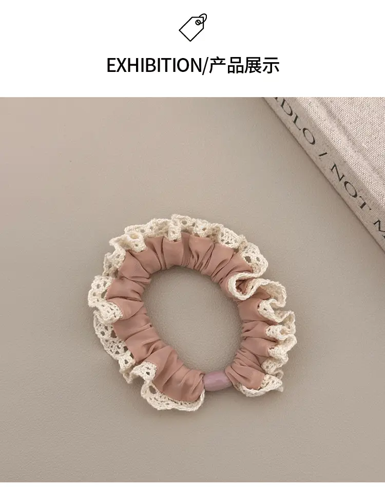 Lace Edge Ice Silk Hair Ring Black Large — feature 4
