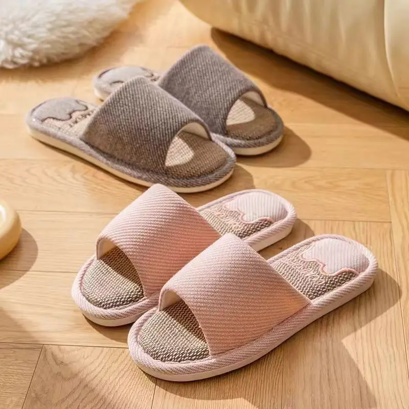 Linen Slippers Women's Spring and Autumn Four Seasons Home Indoor Slippers Household Summer Non-Slip Floor Cotton Linen Slippers for Men — feature 12
