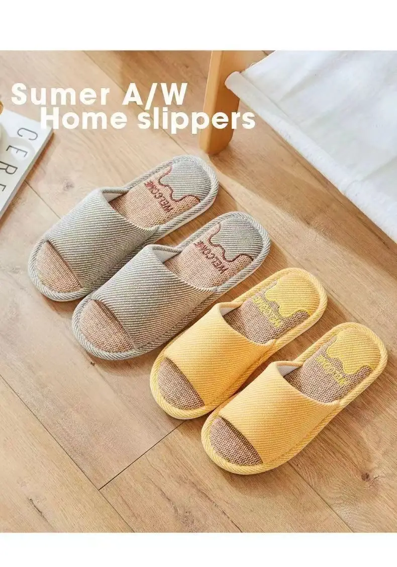Linen Slippers Women's Spring and Autumn Four Seasons Home Indoor Slippers Household Summer Non-Slip Floor Cotton Linen Slippers for Men — feature 4