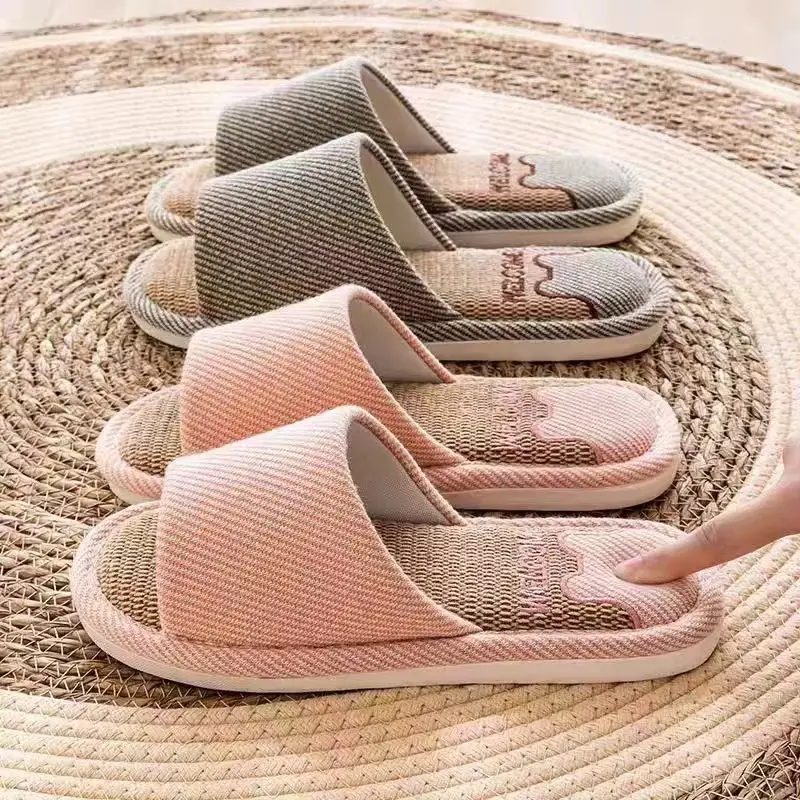 Linen Slippers Women's Spring and Autumn Four Seasons Home Indoor Slippers Household Summer Non-Slip Floor Cotton Linen Slippers for Men — feature 7