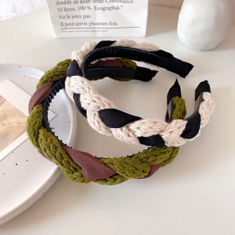 White Pleated Hair Hoop for Women Wide Bristle - Image 29