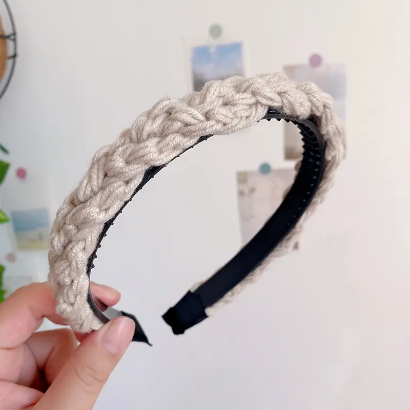 White Pleated Hair Hoop for Women Wide Bristle - Image 13