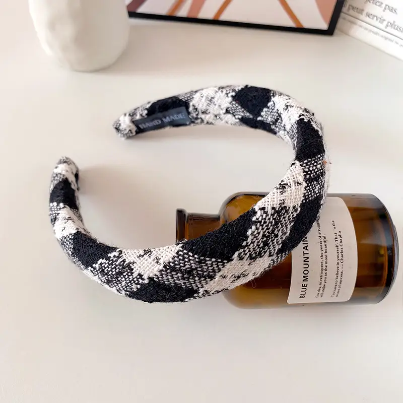 White Pleated Hair Hoop for Women Wide Bristle - Image 15