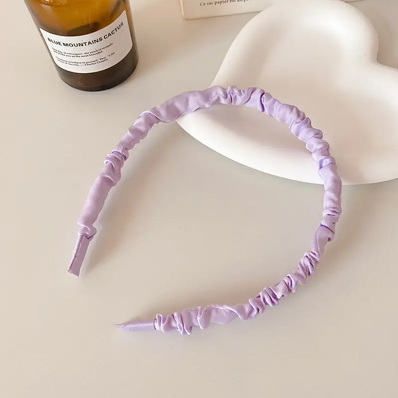 White Pleated Hair Hoop for Women Wide Bristle - Image 18