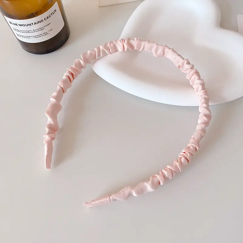 White Pleated Hair Hoop for Women Wide Bristle - Image 19