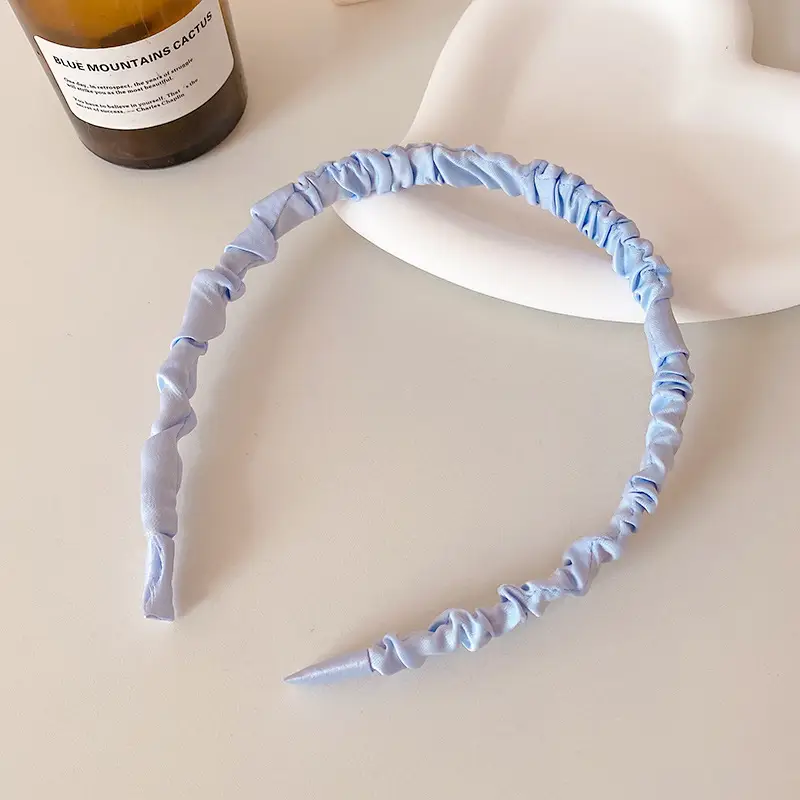 White Pleated Hair Hoop for Women Wide Bristle - Image 20