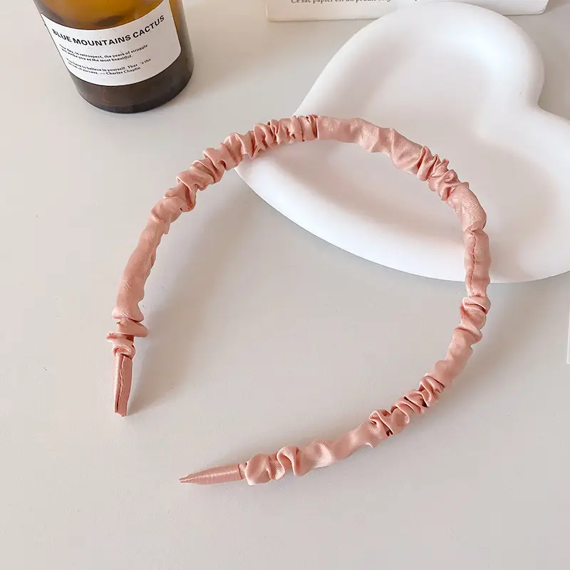 White Pleated Hair Hoop for Women Wide Bristle - Image 21