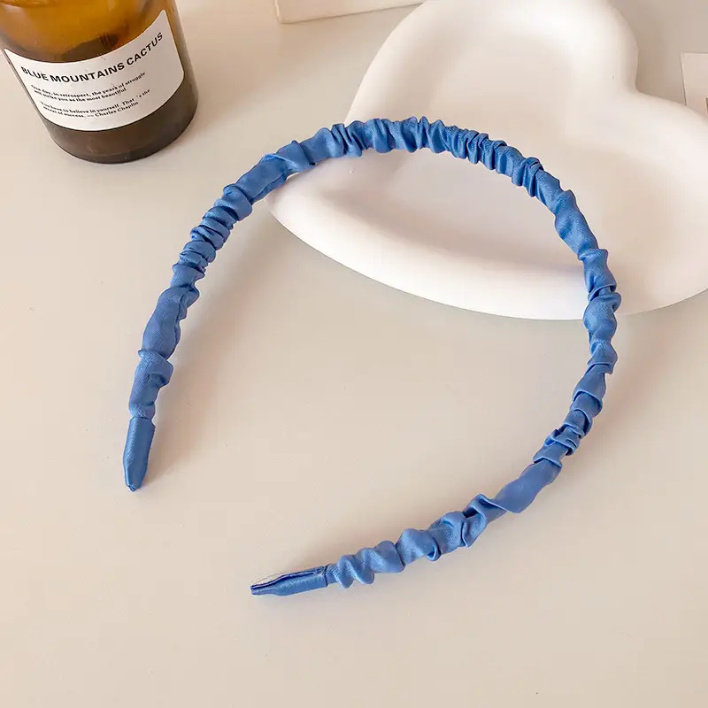 White Pleated Hair Hoop for Women Wide Bristle - Image 22
