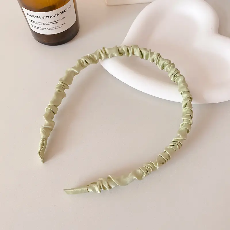White Pleated Hair Hoop for Women Wide Bristle - Image 24
