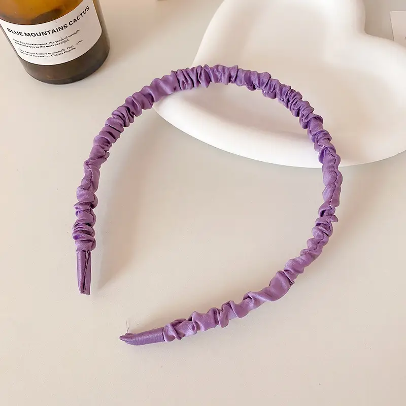 White Pleated Hair Hoop for Women Wide Bristle - Image 25