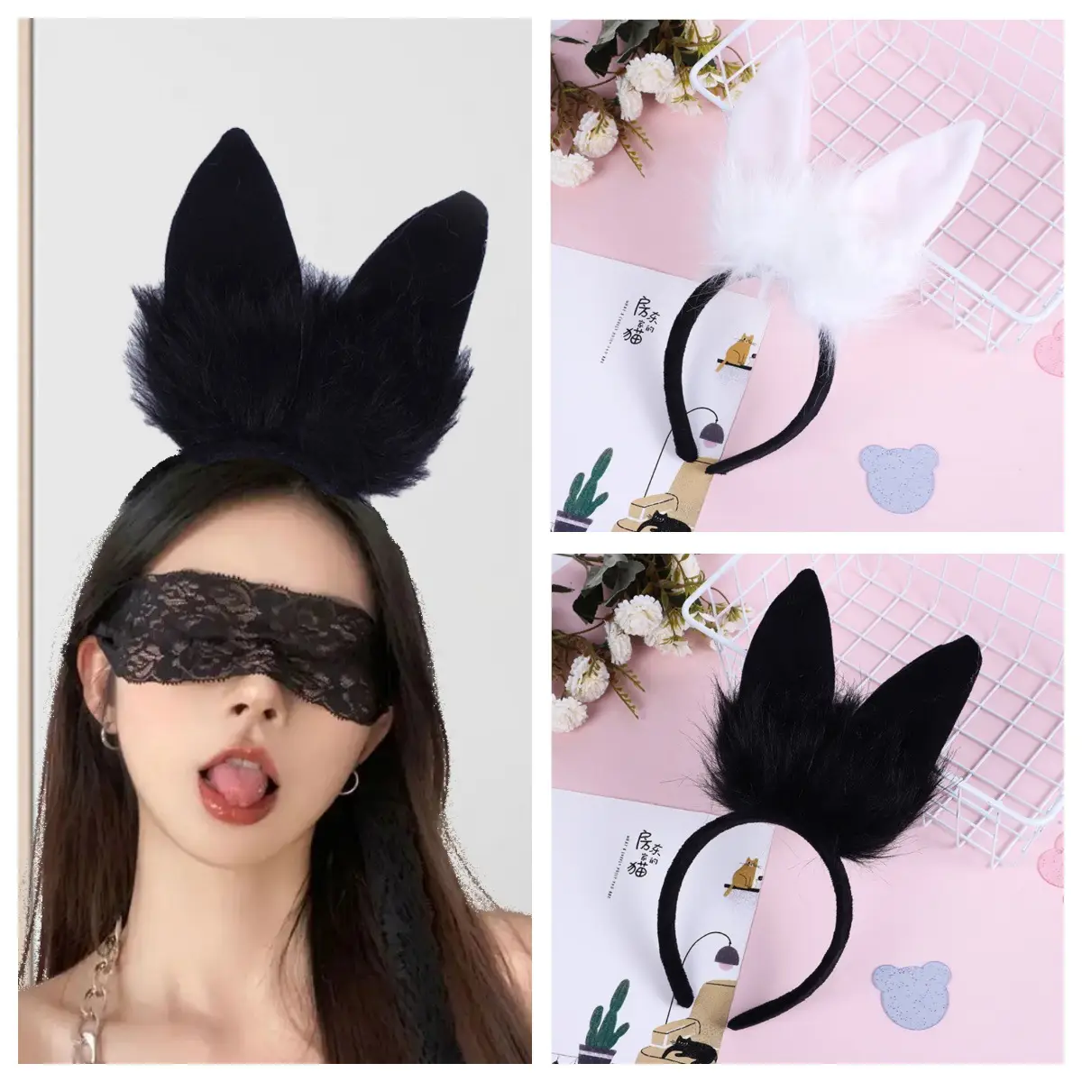 Cute Fox Rabbit Cos Cute Green Hairband with Eyes — feature 4
