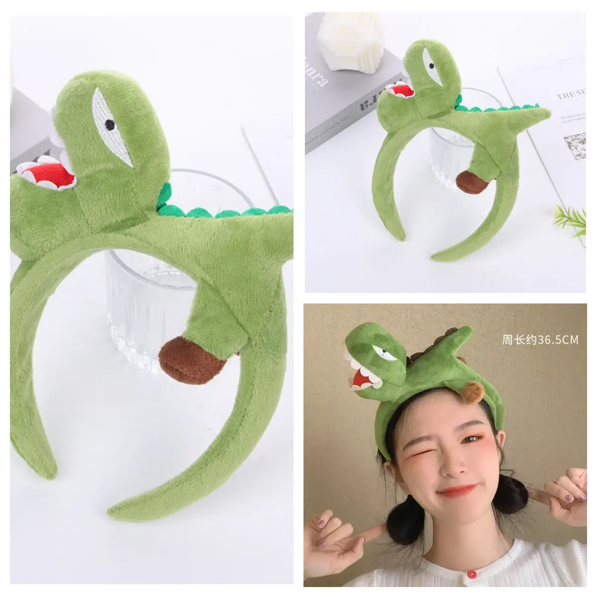 Cute Fox Rabbit Cos Cute Green Hairband with Eyes - Image 18