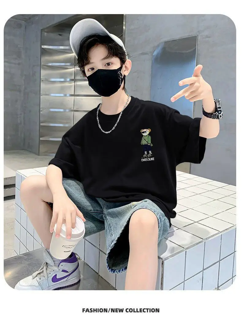 Kids Black Graphic T-Shirt Summer Wear — feature 10